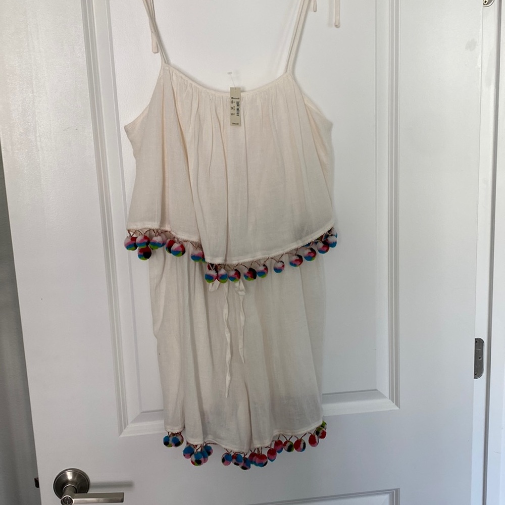 Madewell NWT pom pom romper - M